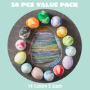 28 Pcs Easter Sidewalk Chalk Eggs Marble Color for Kids Party Favors