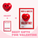 28Pcs Heart Shape Squeeze Ball with Valentines Day Cards for Kids-Classroom Exchange Gifts
