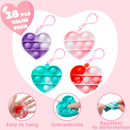 28Pcs Heart Shape push bubble with Valentines Day Cards for Kids-Classroom Exchange Gifts