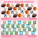 28Pcs Mini Sports Squeeze Balls with Kids Valentines Cards for Classroom Exchange