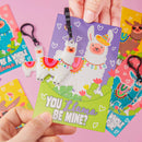 28Pcs Kids Valentines Cards With Llama Keychain-Classroom Exchange Gifts