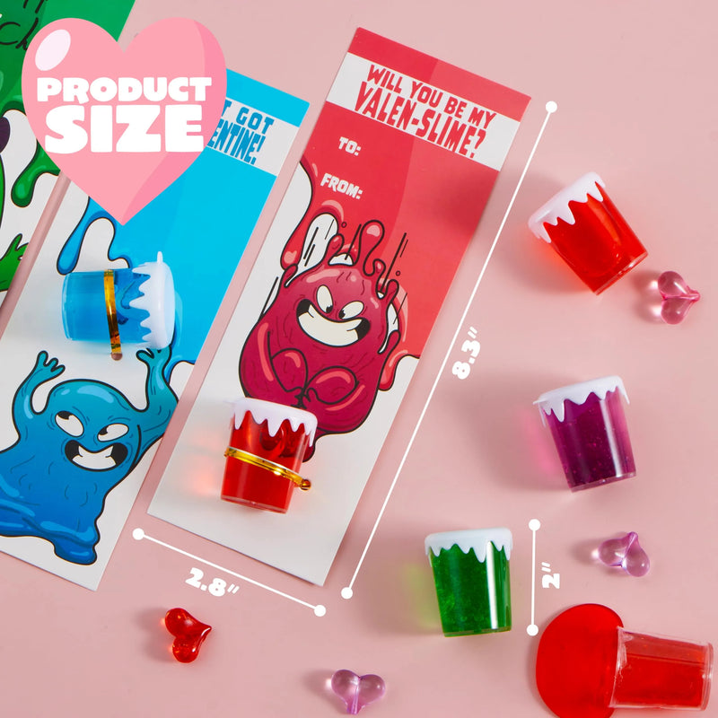 28Pcs Kids Valentines Cards for Kids with Slime Toy-Classroom Exchange Gifts