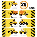 28Pcs Kids Valentines Cards with Mini Construction Vehicle Toy Set-Classroom Exchange Gifts