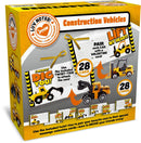 28Pcs Kids Valentines Cards with Mini Construction Vehicle Toy Set-Classroom Exchange Gifts