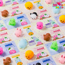 28Pcs Mochi Squishy Toys with Kids Valentines Cards for Classroom Exchange