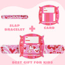 28Pcs Slap on Bracelet with Valentines Day Cards for Kids-Classroom Exchange Gifts