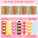 28Pcs Slap on Bracelet with Valentines Day Cards for Kids-Classroom Exchange Gifts