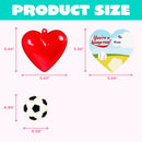 28Pcs Sports Balls Eraser Filled Hearts Set with Valentines Day Cards for Kids-Classroom Exchange Gifts