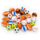 28Pcs Sports Balls Eraser Filled Hearts Set with Valentines Day Cards for Kids-Classroom Exchange Gifts