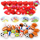 28Pcs Sports Balls Eraser Filled Hearts Set with Valentines Day Cards for Kids-Classroom Exchange Gifts