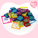 28Pcs Tic-Tac-Toe Keychain Gifts with Kids Valentines Cards for Classroom Exchange