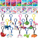 28Pcs Unicorn and Dinosaur Keychain with Kids Valentines Cards