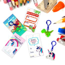 28Pcs Unicorn and Dinosaur Keychain with Kids Valentines Cards
