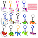 28Pcs Unicorn and Dinosaur Keychain with Kids Valentines Cards