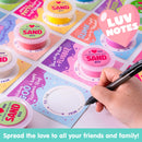 28Pcs Valentines Sand Slime with Valentines Day Cards for Kids-Classroom Exchange Gifts
