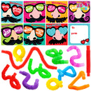 28 Packs Nose Picking Valentines Cards with Pop Tubes for Kids