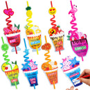 28pcs Drinking Straws Reusable with Kids Valentines Cards for Valentine Party Favors