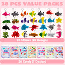 28 Sea Animals Mini Plush Keychain with Pull Back Car Vehicle Toys-Classroom Exchange Gifts