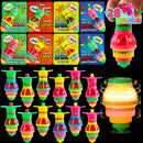 28pcs Light up Spinning Tops with Kids Valentines Exchange Cards