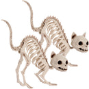 2 PCS Skeleton Cat Halloween Decorations Set Animal Courtyard Decoration