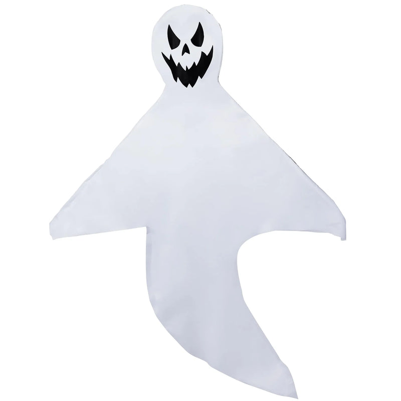 2 Pack 55in Halloween Light Up Windsock Hanging Ghost with 80 White Lights