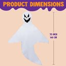 2 Pack 55in Halloween Light Up Windsock Hanging Ghost with 80 White Lights