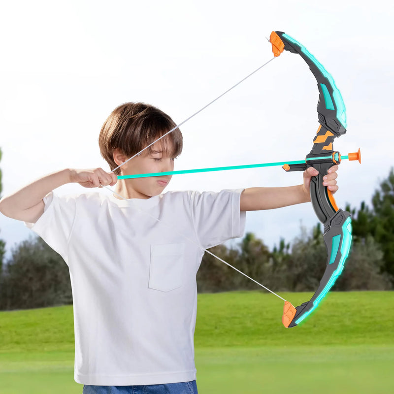 2Pack Bow and Arrow Light Up Archery Toy Set for Kids Ages 3-12