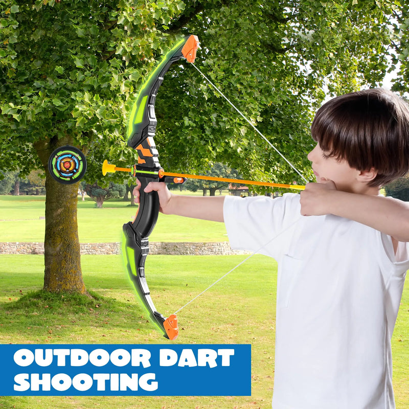 2Pack Bow and Arrow Light Up Archery Toy Set for Kids Ages 3-12