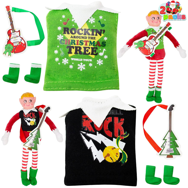 2 Packs Santa Christmas Elf Accessories Clothing Rock Roll