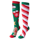 2 Packs Women Knee High Winter Socks for Xmas, Warm Soft Novelty Socks