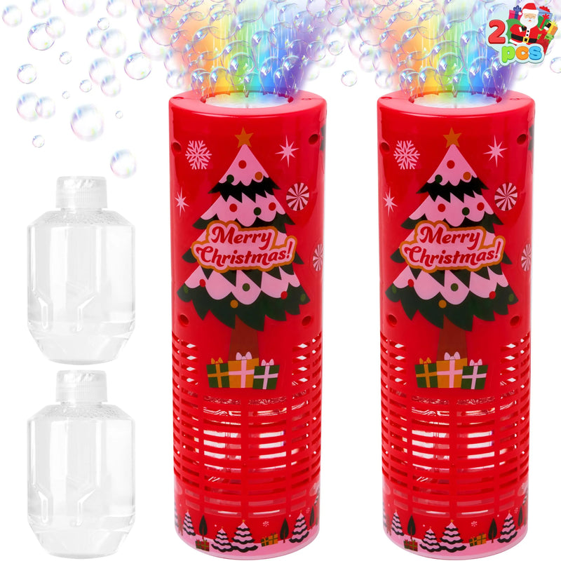 2Pcs Christmas Light Up Automatic Bubble Wand Toys