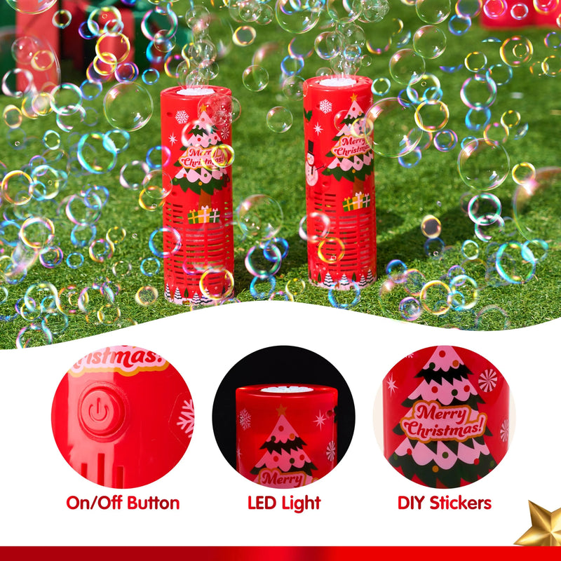 2Pcs Christmas Light Up Automatic Bubble Wand Toys