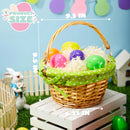 2Pcs Easter Rattan Wicker Basket with Liner for Kids Easter Egg Hunt & Picnic