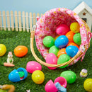 2Pcs Easter Rattan Wicker Basket with Liner for Kids Easter Egg Hunt & Picnic