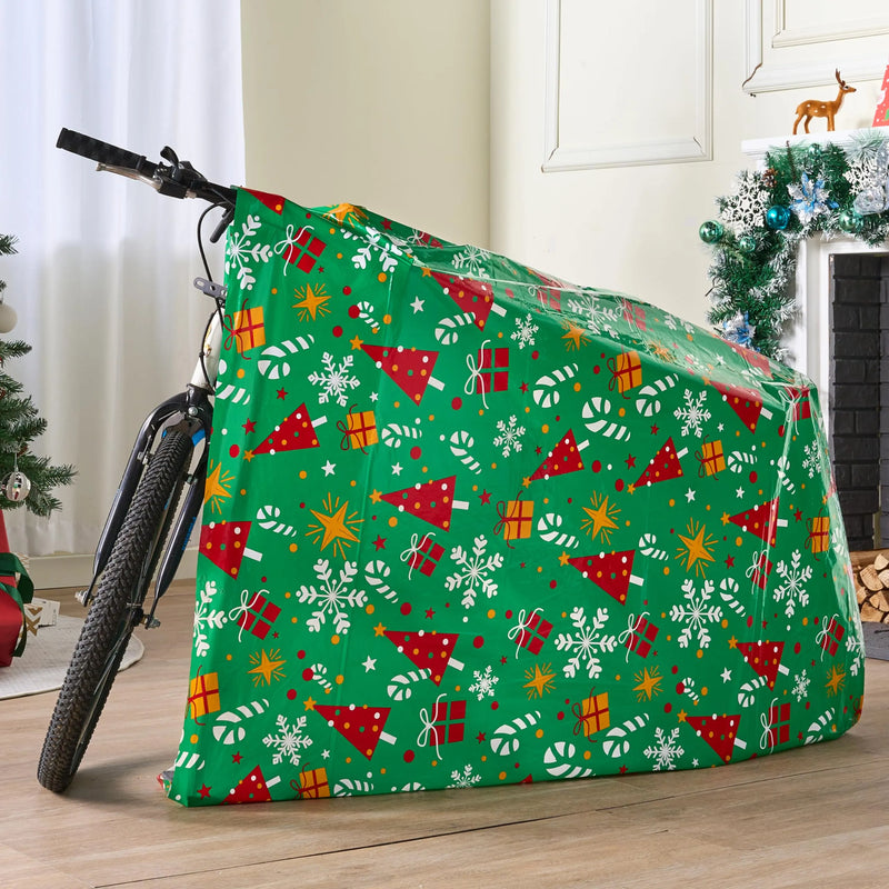 2Pcs Jumbo Christmas Bike Gift Bags Plastic Holiday Gift Bag 72in x 60in