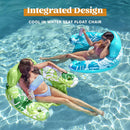 2Pcs Pool Chairs with Cup Holders,Blow up Floating Pool Floats Chair