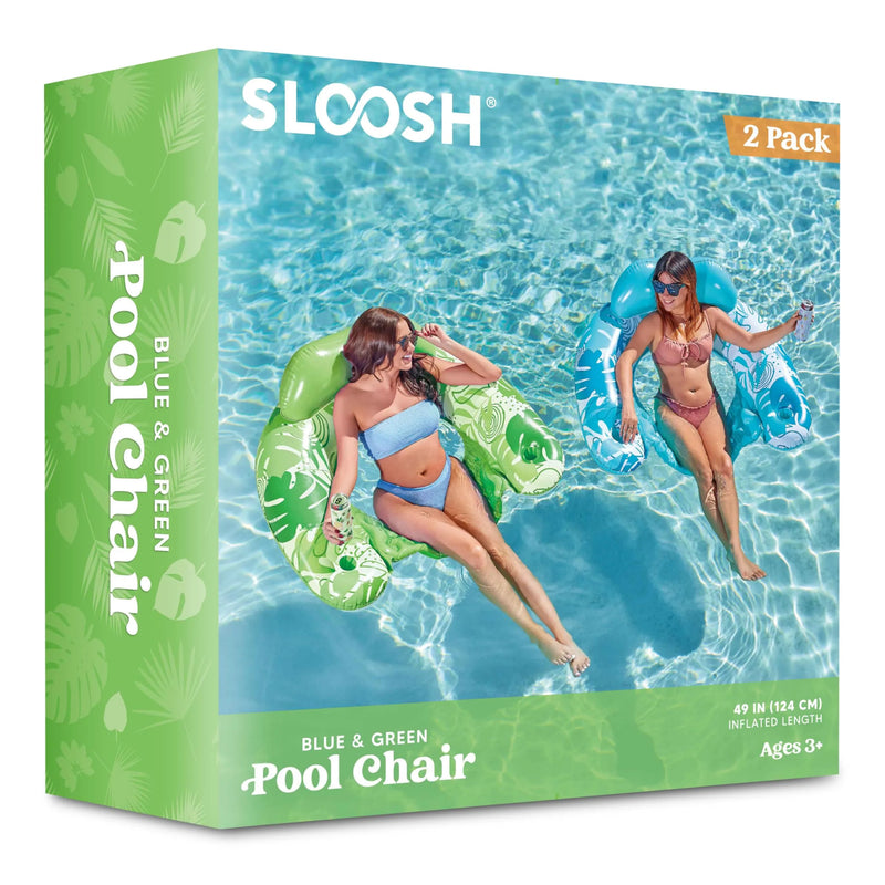 2Pcs Pool Chairs with Cup Holders,Blow up Floating Pool Floats Chair