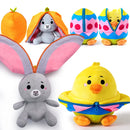 2Pcs Stuffed Animal Plush Hiding Bunny Chick