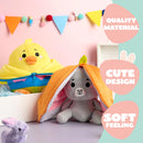 2Pcs Stuffed Animal Plush Hiding Bunny Chick