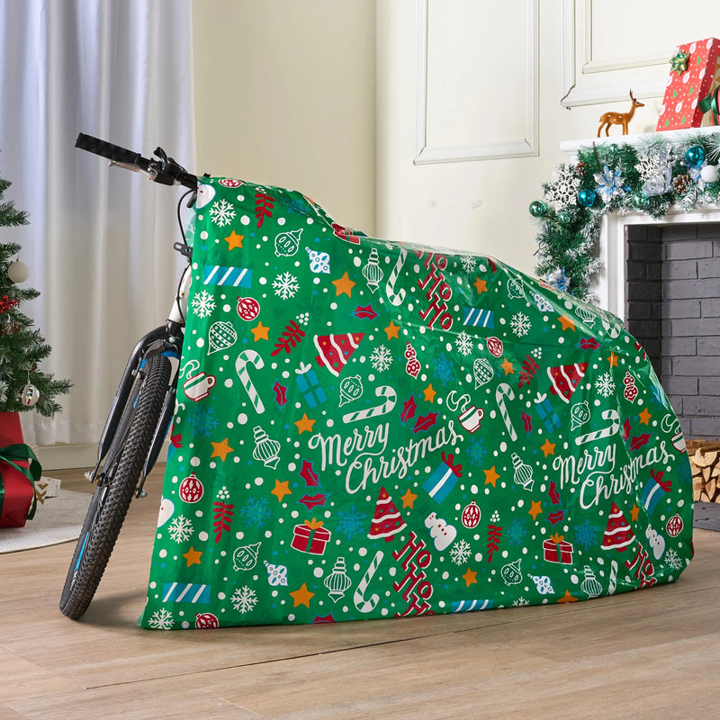 2 Pieces Christmas Jumbo Bicycle Red Green Bags 72in x60in