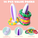 2 Sets Inflatable Bunny Ears Ring Toss Game for Indoor & Outdoor Party