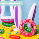 2 Sets Inflatable Bunny Ears Ring Toss Game for Indoor & Outdoor Party
