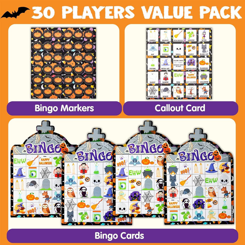 28pcs Halloween Bingo Card Game