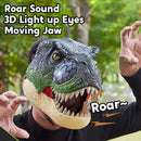 LED Lighted Eyes Jurassic Dinosaur Mask with Sounds, Moving Jaw Dinosaur Mask For Costume Gifts