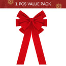 1PCS Extra Large Red Velvet Bow for Christmas 35" x 18"
