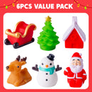 6PCS Christmas Light Up Bath Toys