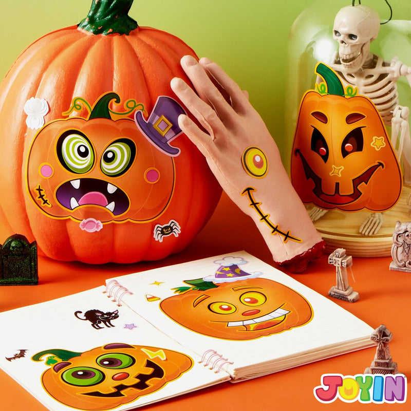 72 Pcs Halloween Pumpkin Stickers for Kids, Halloween Party Favor