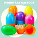 12Pcs Large Plastic Easter Eggs, 6 Inches Colorful Jumbo Eggs Fillable