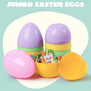 6 Pcs Large Pastel Easter Eggs - 6 Inches Jumbo Plastic Eggs Fillable for Easter Hunt