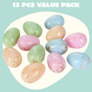 12 PCS Plastic Easter Marble Printed Fillable Empty Eggs